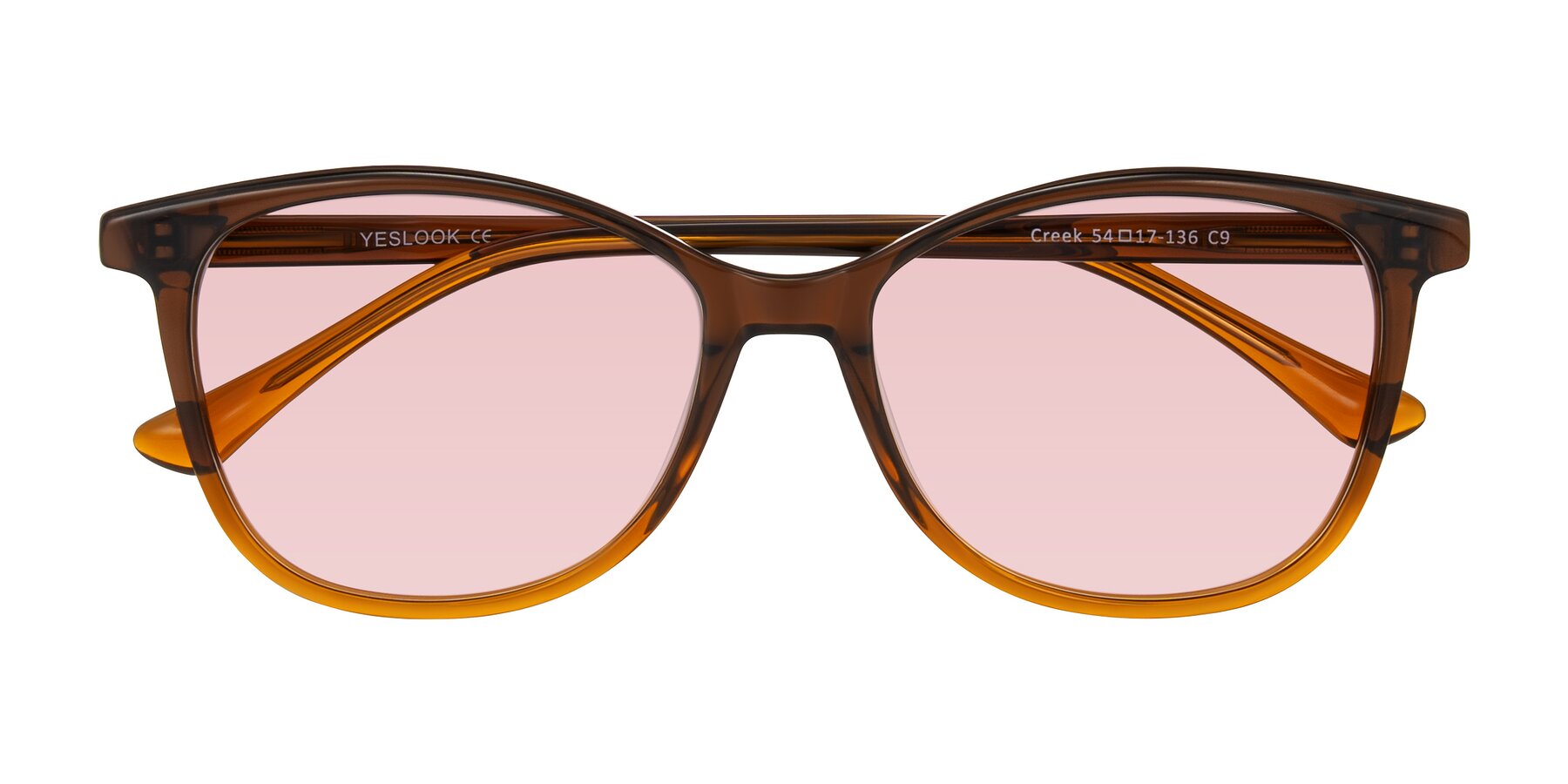 Folded Front of Creek in Gradient Brown with Light Garnet Tinted Lenses