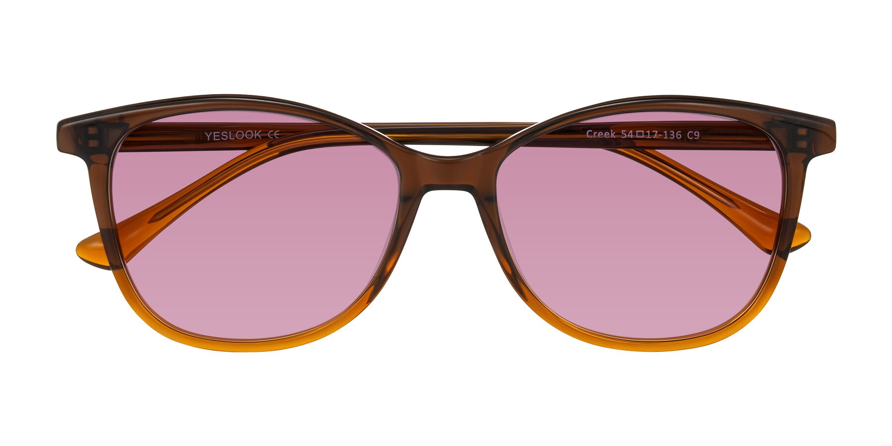 Folded Front of Creek in Gradient Brown with Medium Wine Tinted Lenses