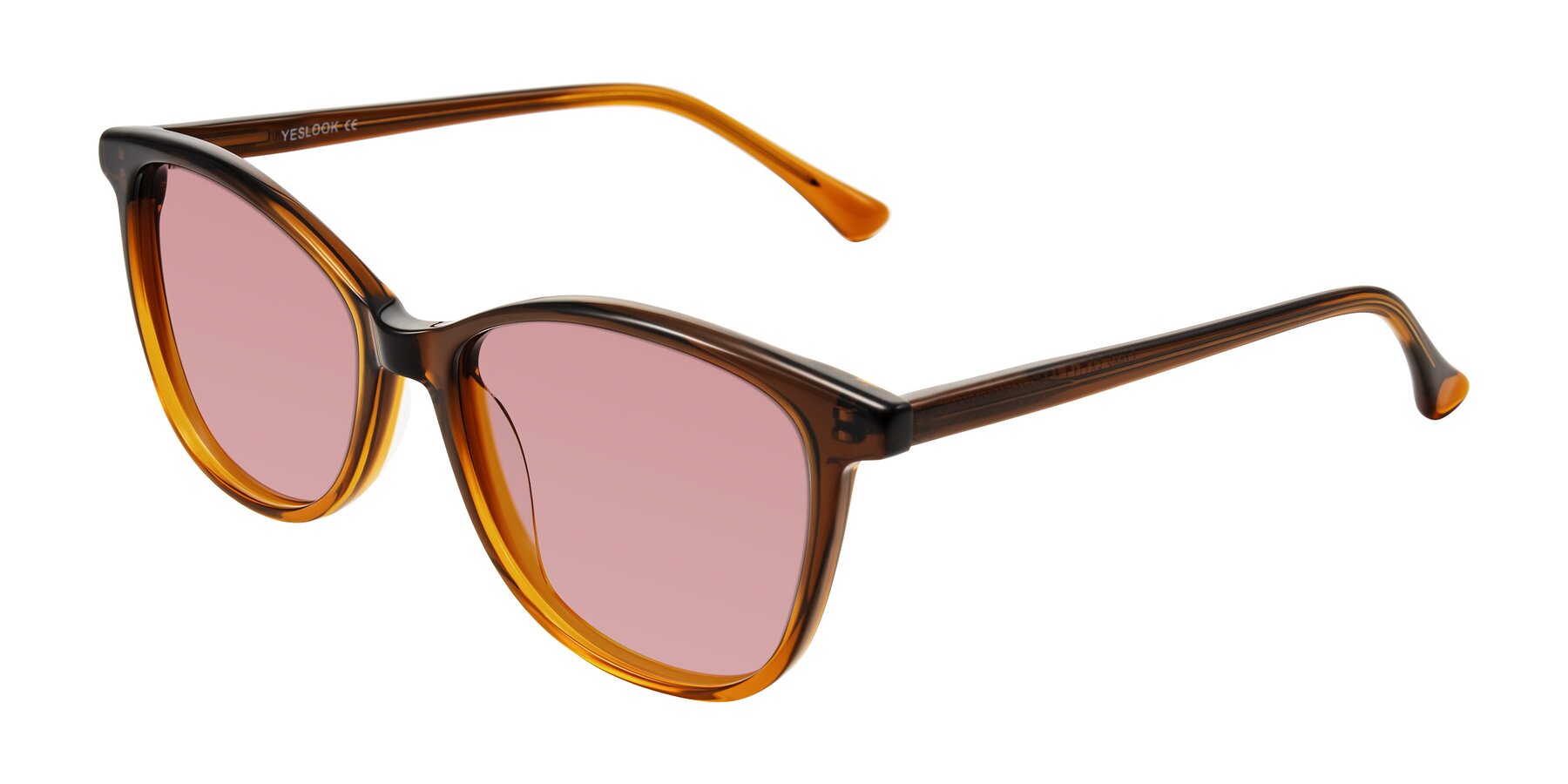 Angle of Creek in Gradient Brown with Medium Garnet Tinted Lenses