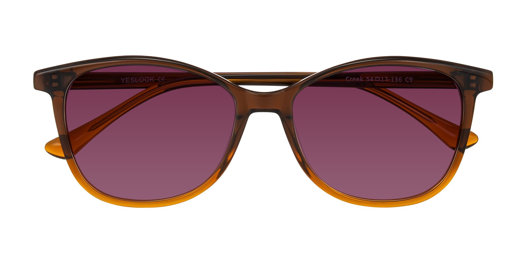 Folded Front of Creek in Gradient Brown with Wine Tinted Lenses