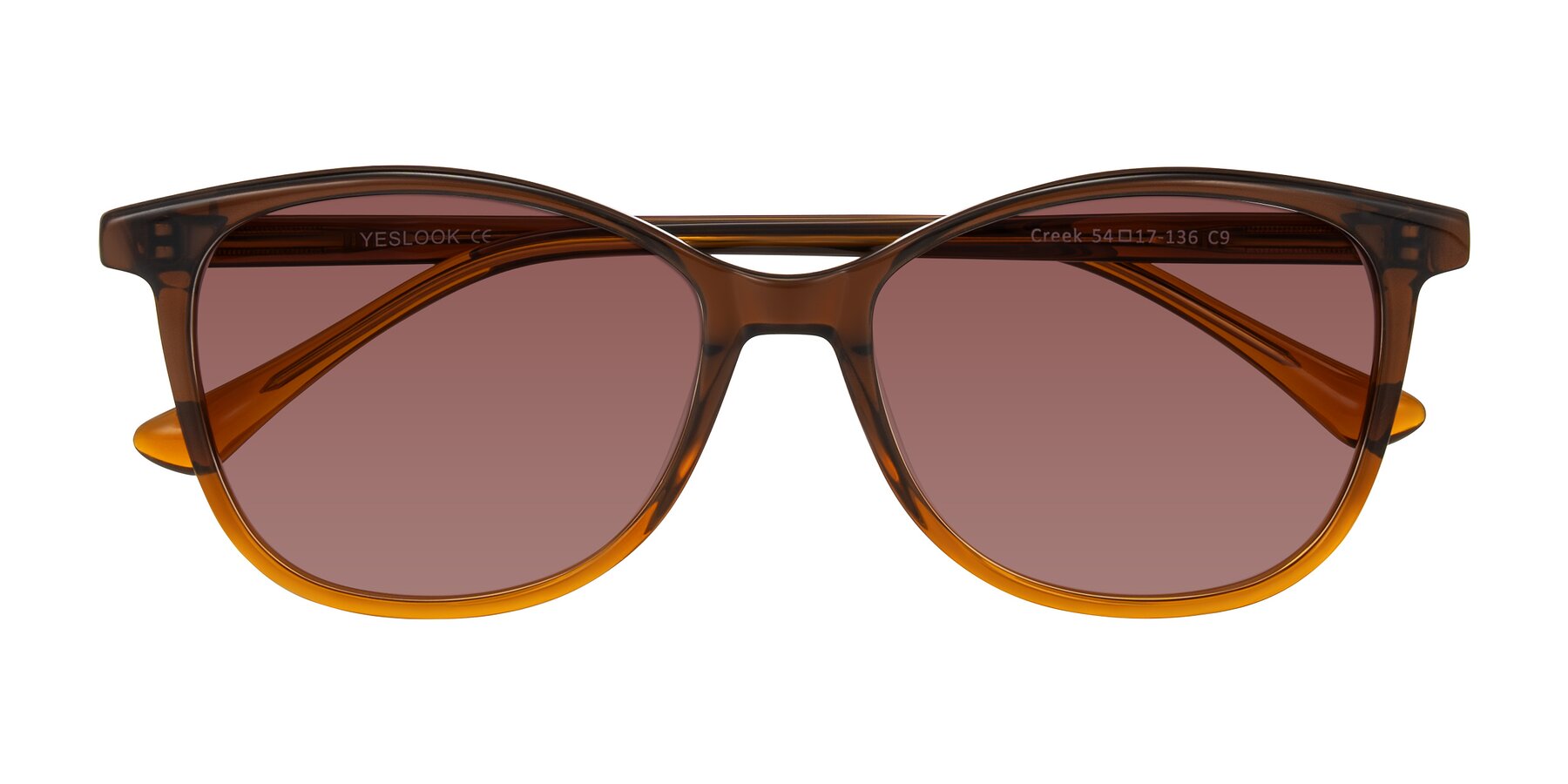 Folded Front of Creek in Gradient Brown with Garnet Tinted Lenses