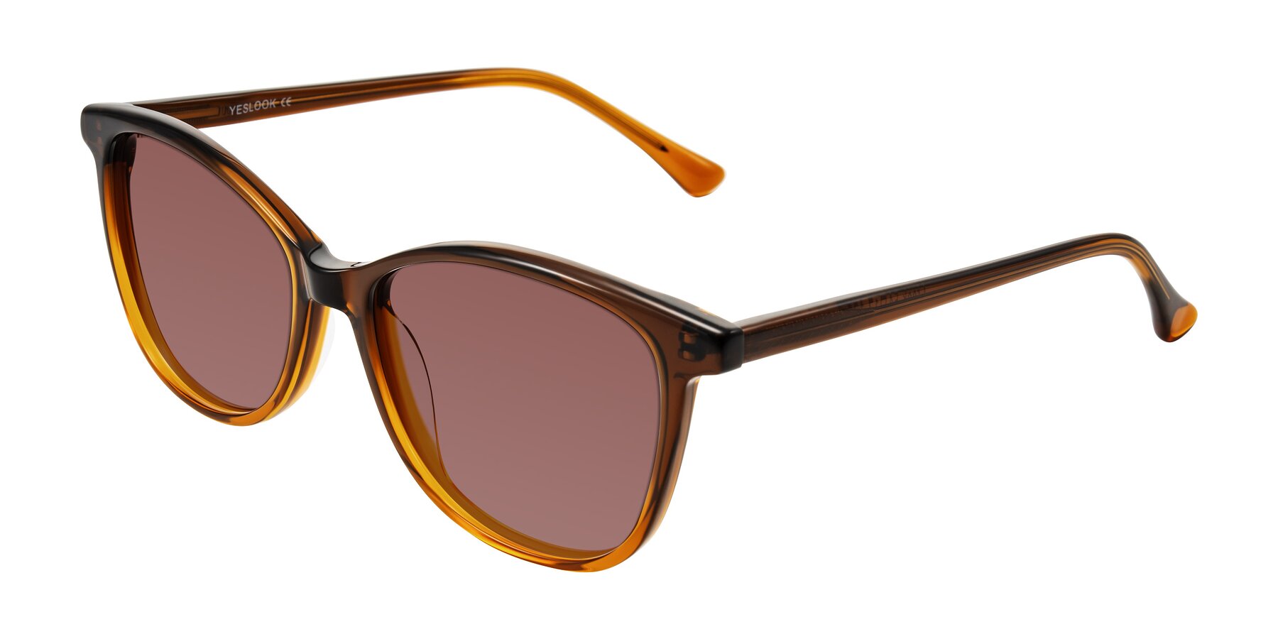 Angle of Creek in Gradient Brown with Garnet Tinted Lenses