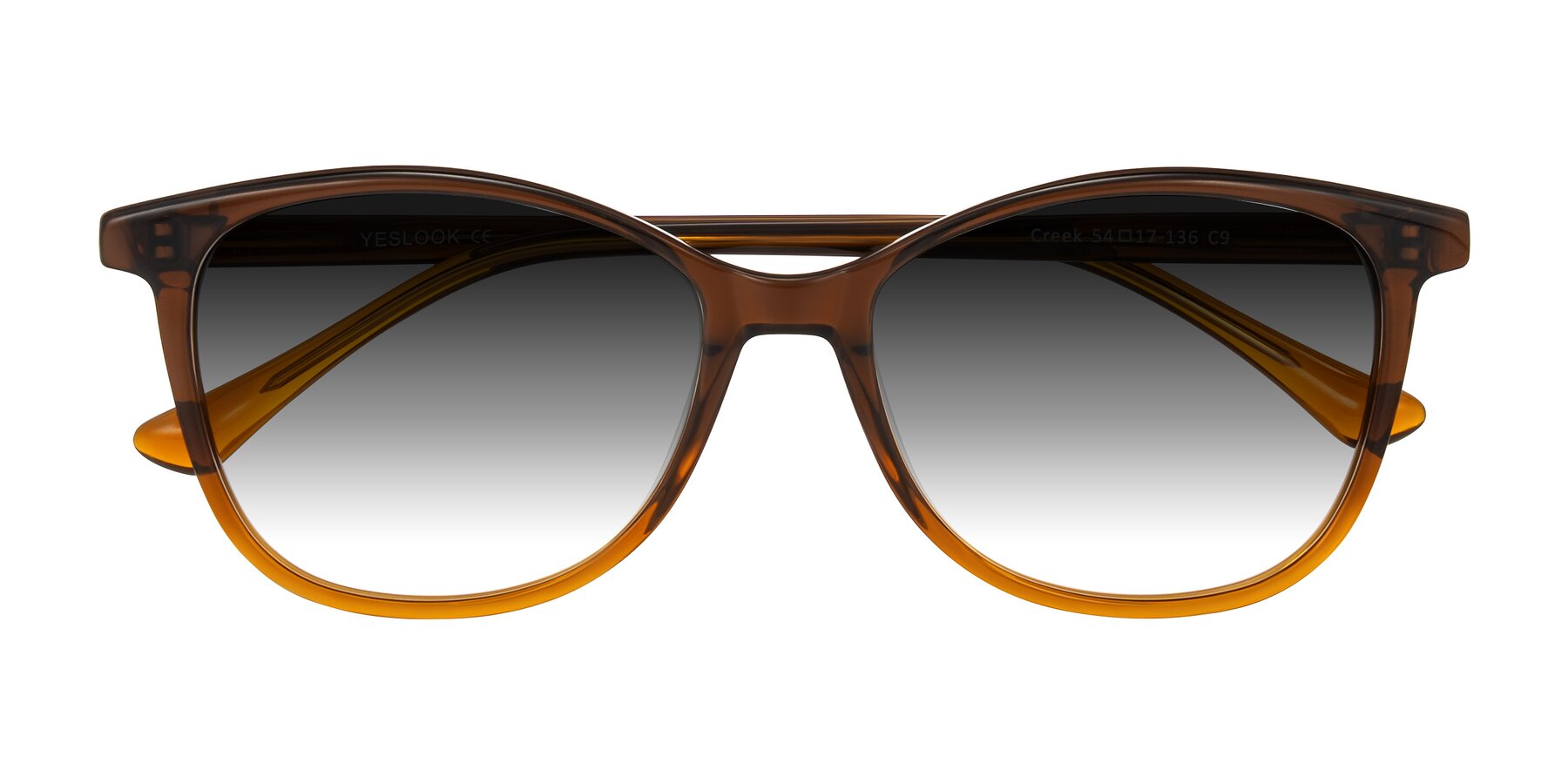 Folded Front of Creek in Gradient Brown with Gray Gradient Lenses