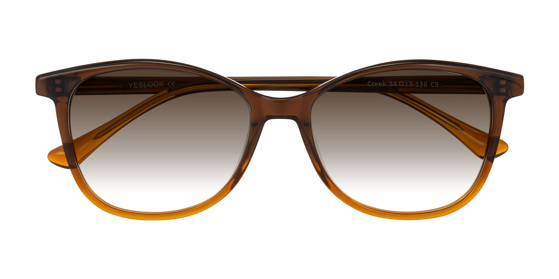 Folded Front of Creek in Gradient Brown with Brown Gradient Lenses