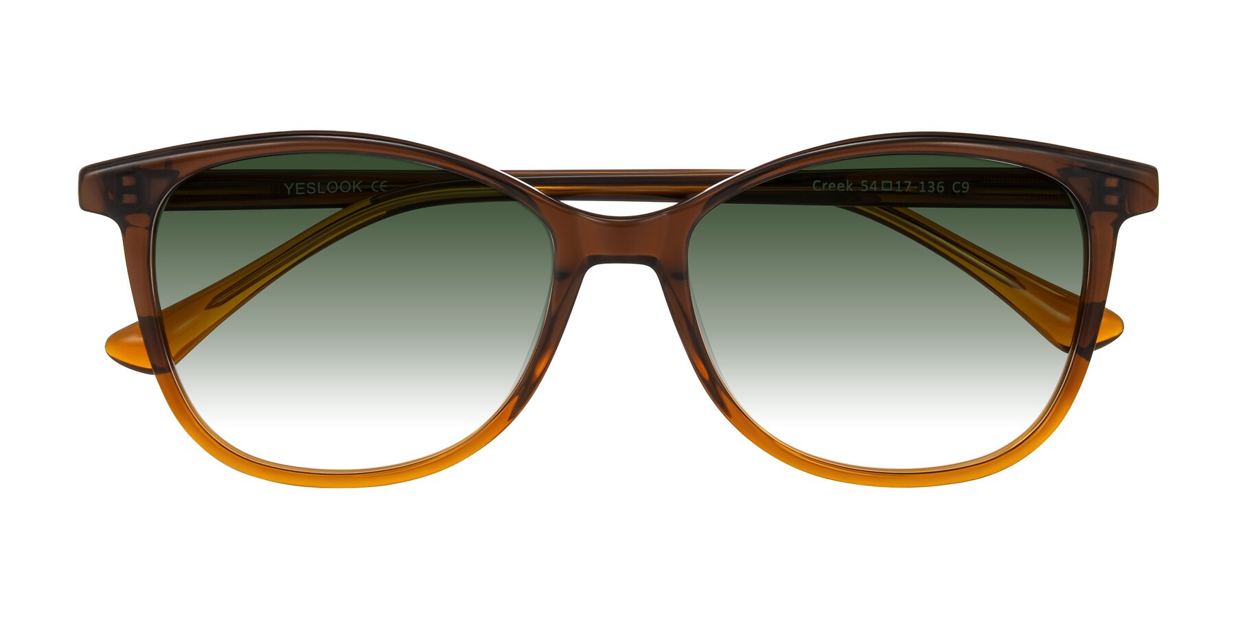 Folded Front of Creek in Gradient Brown with Green Gradient Lenses