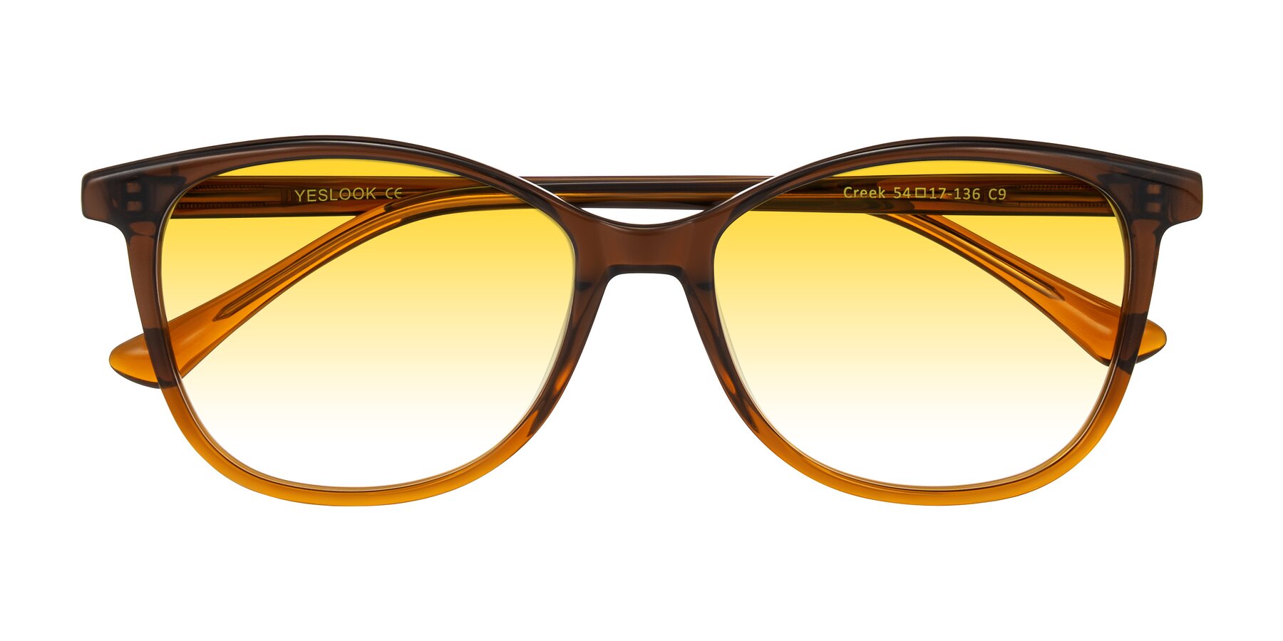 Folded Front of Creek in Gradient Brown with Yellow Gradient Lenses