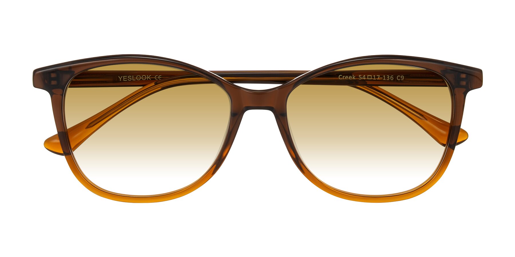 Folded Front of Creek in Gradient Brown with Champagne Gradient Lenses