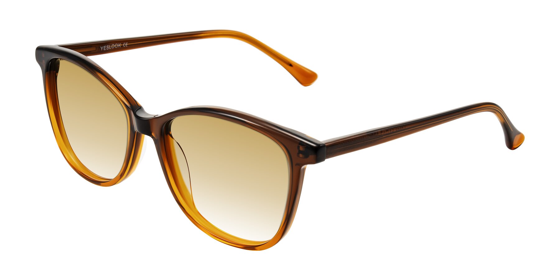 Angle of Creek in Gradient Brown with Champagne Gradient Lenses