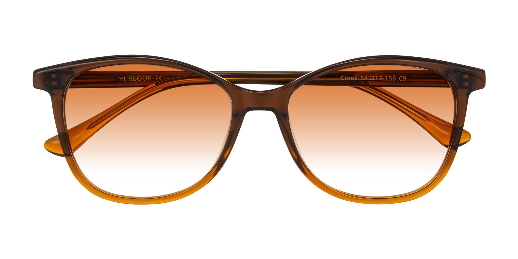 Folded Front of Creek in Gradient Brown with Orange Gradient Lenses