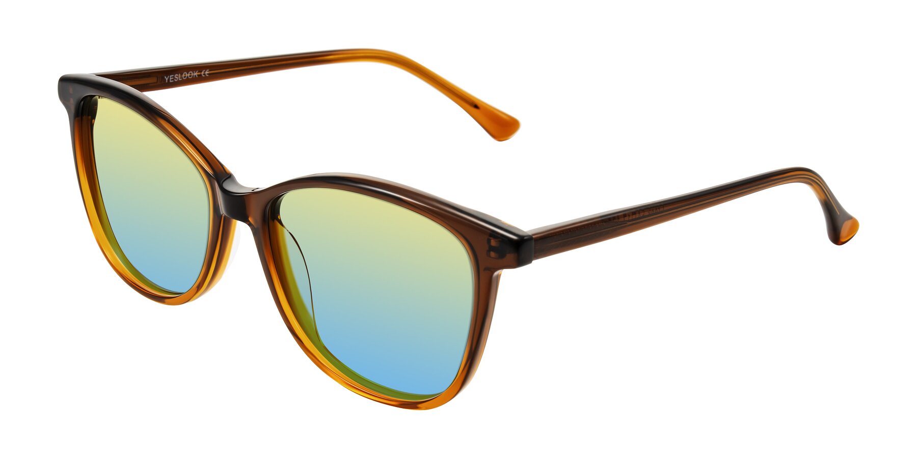 Angle of Creek in Gradient Brown with Yellow / Blue Gradient Lenses