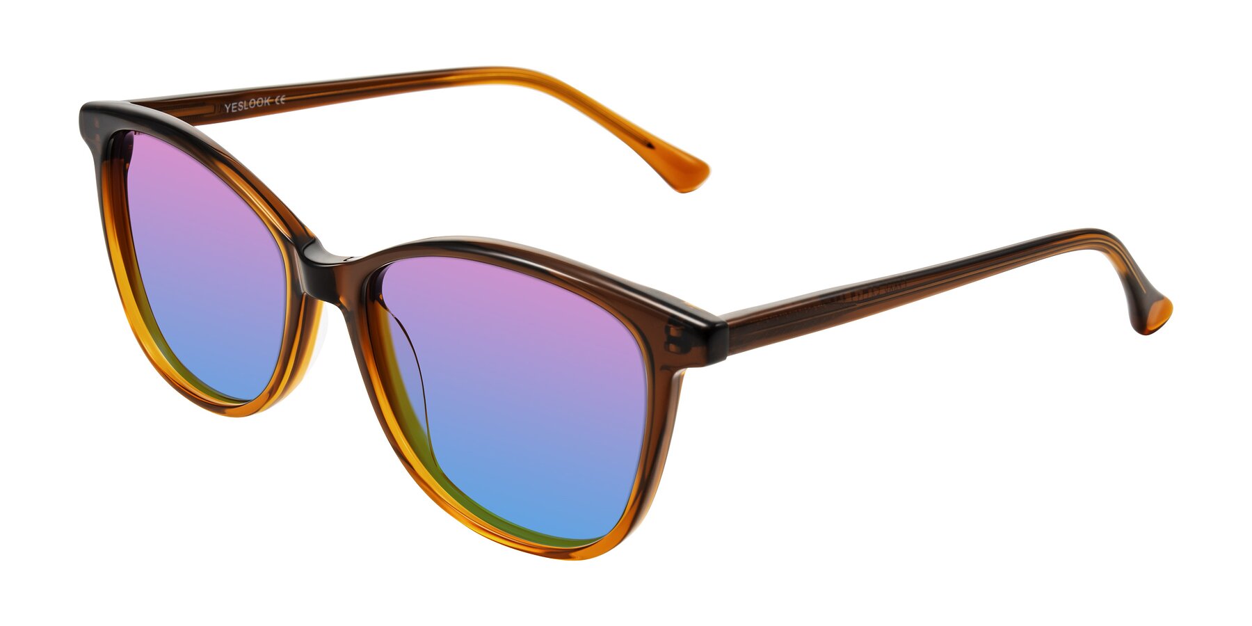 Angle of Creek in Gradient Brown with Pink / Blue Gradient Lenses