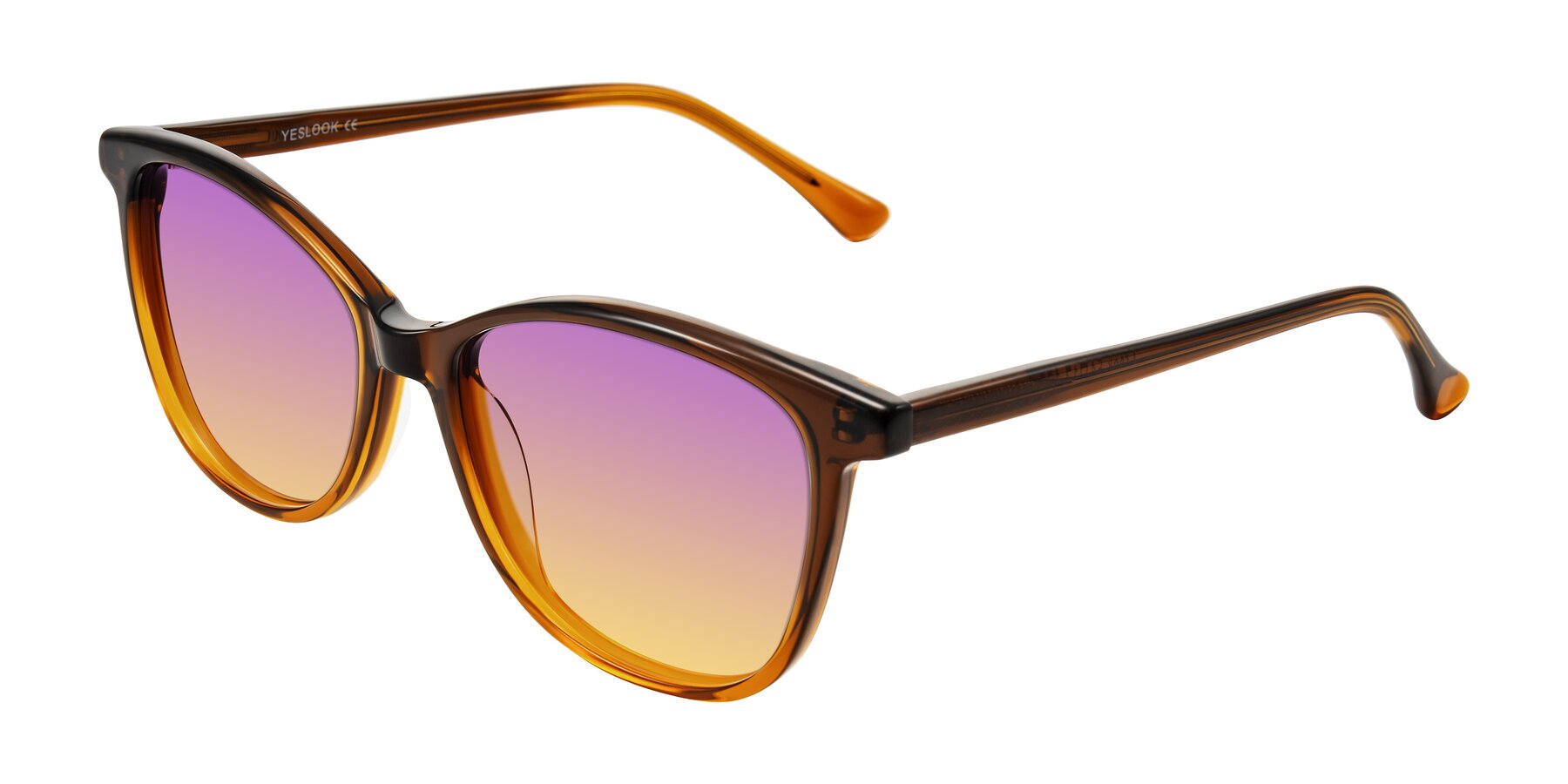 Angle of Creek in Gradient Brown with Purple / Yellow Gradient Lenses