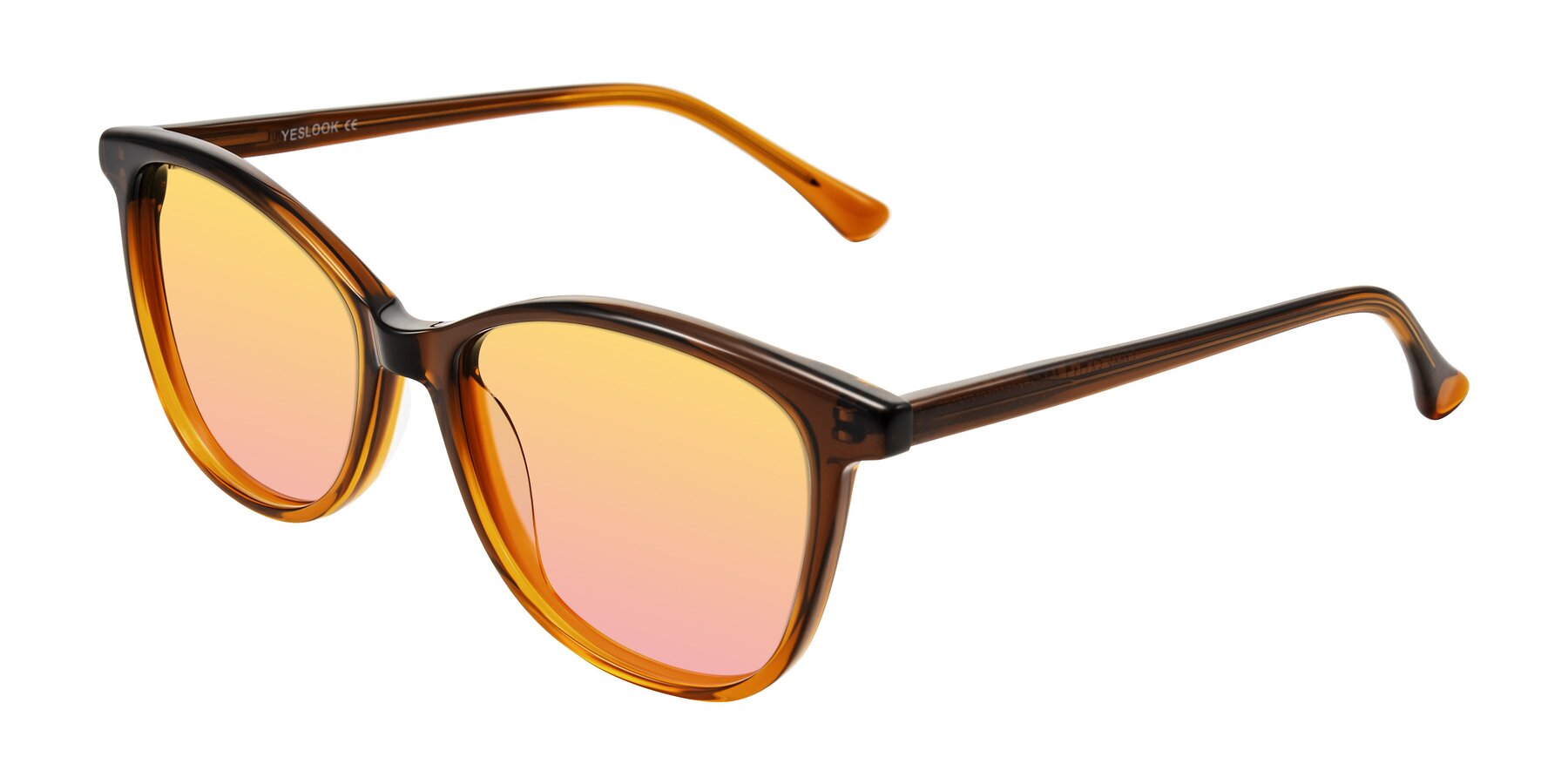 Angle of Creek in Gradient Brown with Yellow / Pink Gradient Lenses