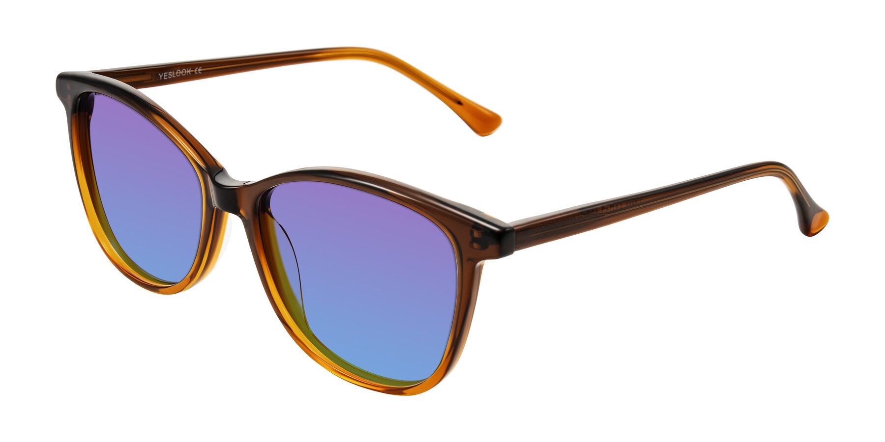 Angle of Creek in Gradient Brown with Purple / Blue Gradient Lenses
