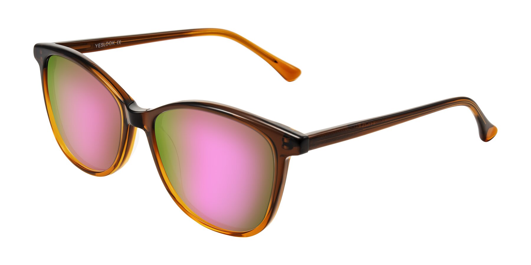 Angle of Creek in Gradient Brown with Pink Mirrored Lenses