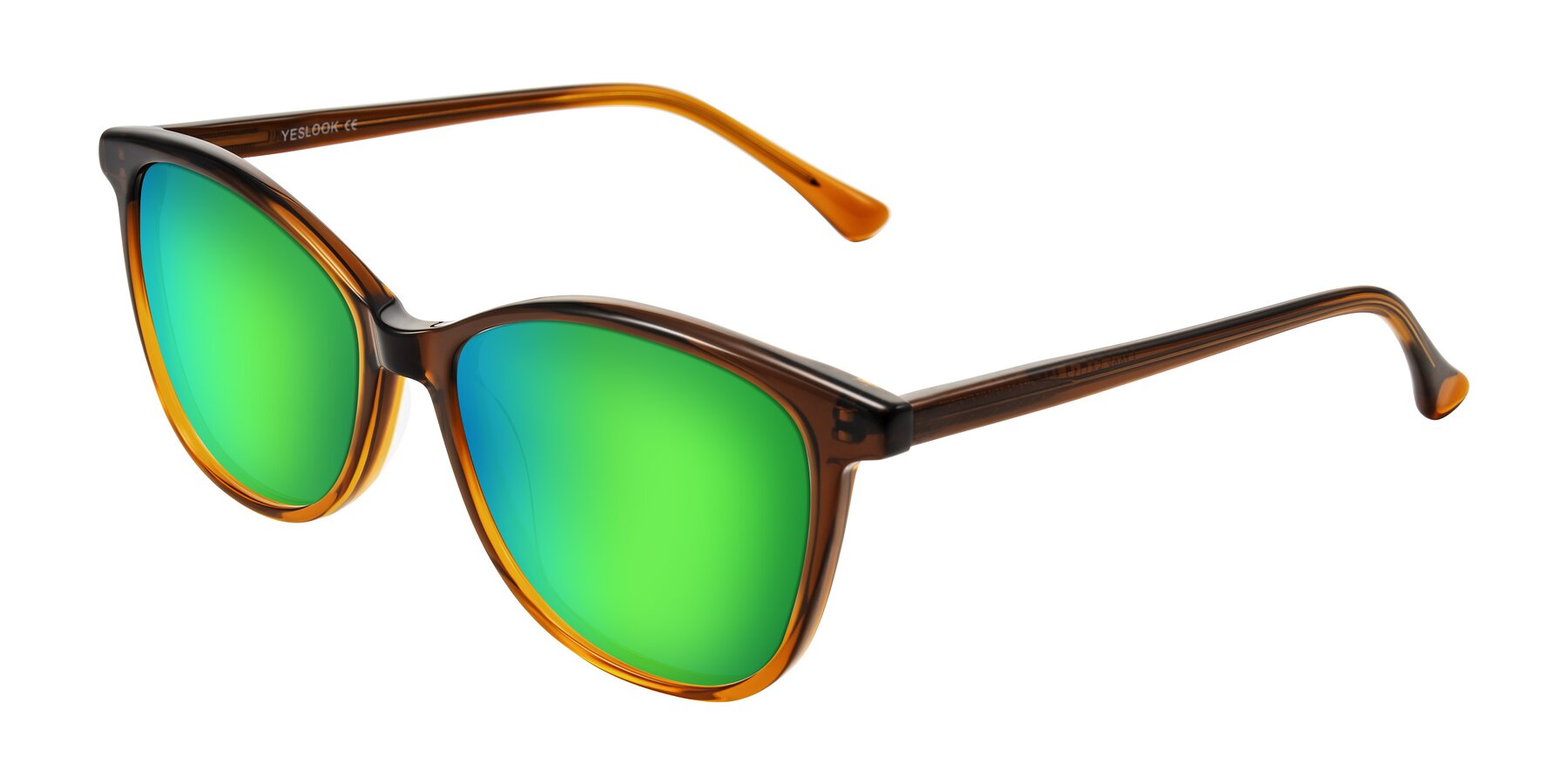 Angle of Creek in Gradient Brown with Green Mirrored Lenses