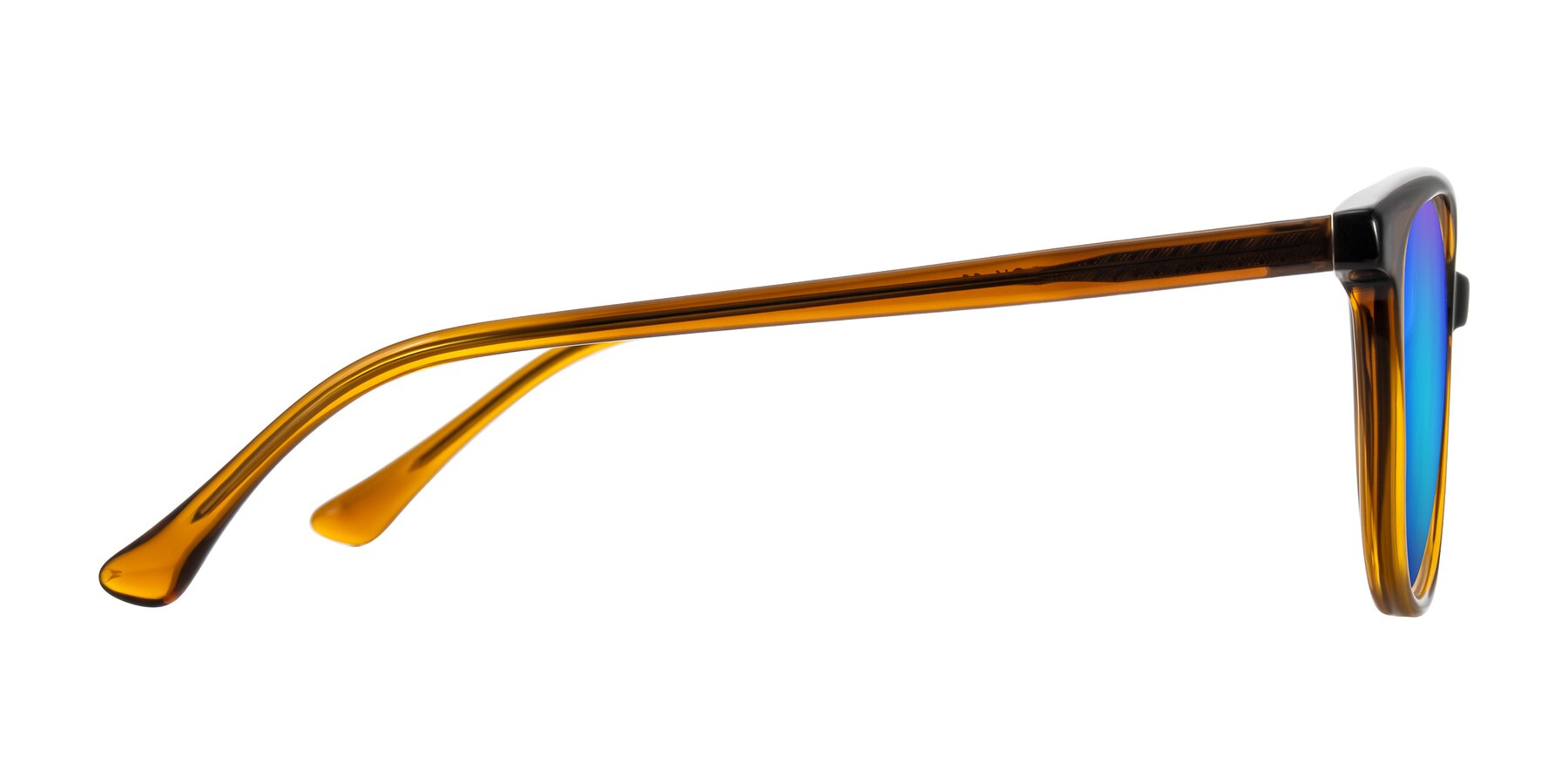 Side of Creek in Gradient Brown with Blue Mirrored Lenses