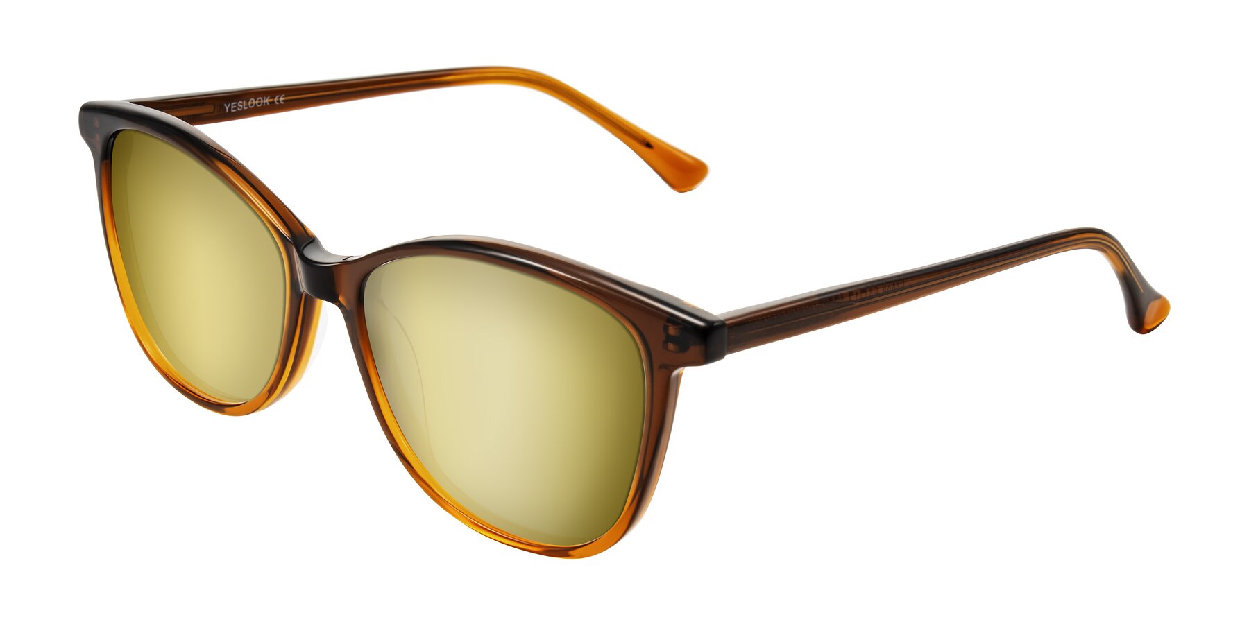 Angle of Creek in Gradient Brown with Gold Mirrored Lenses