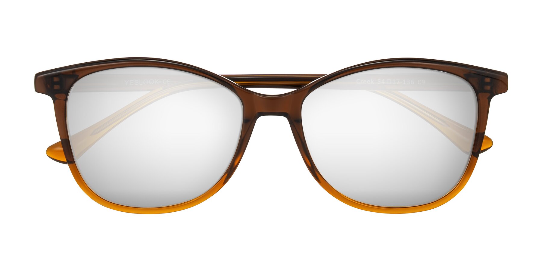 Folded Front of Creek in Gradient Brown with Silver Mirrored Lenses