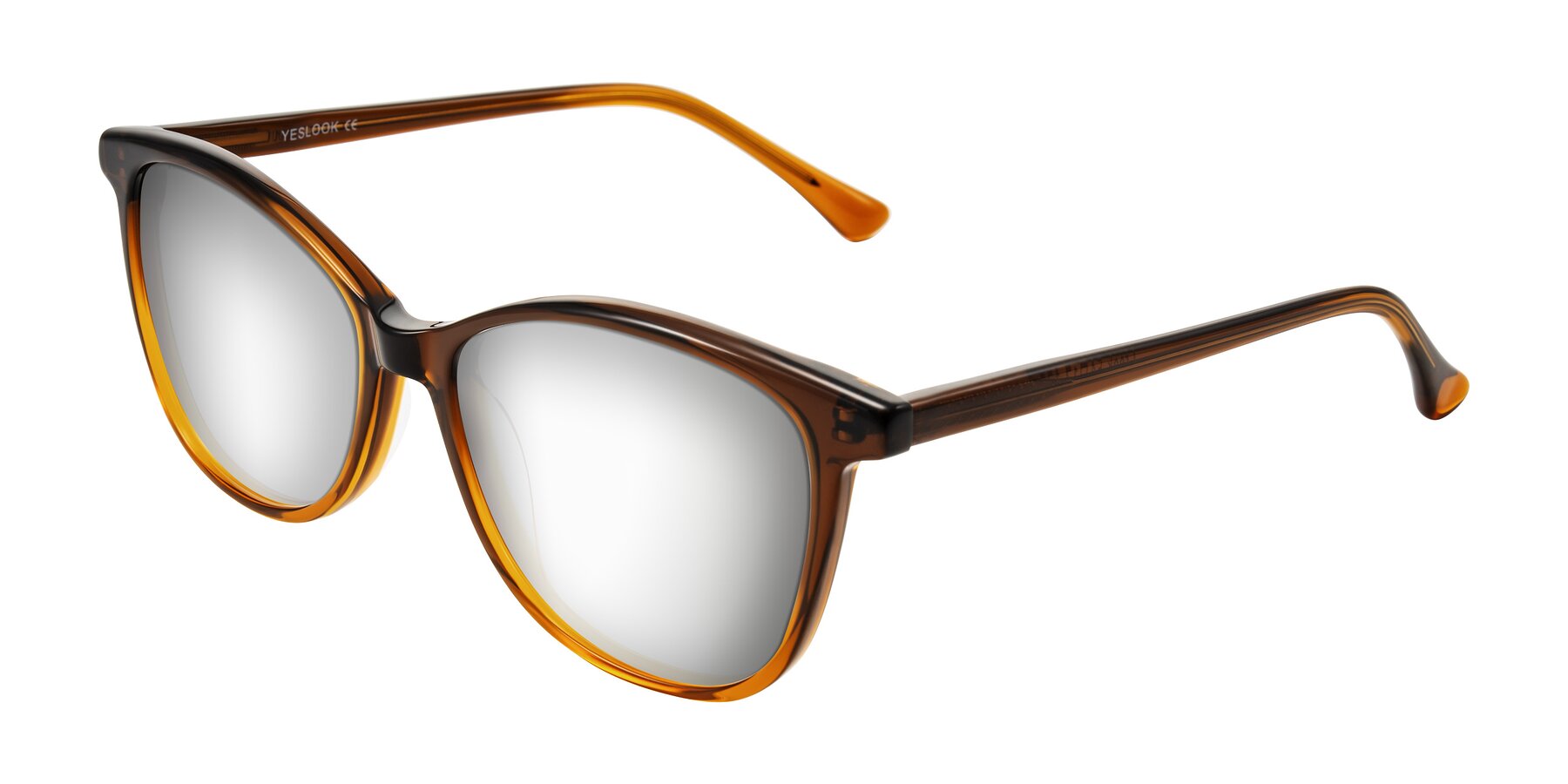 Angle of Creek in Gradient Brown with Silver Mirrored Lenses