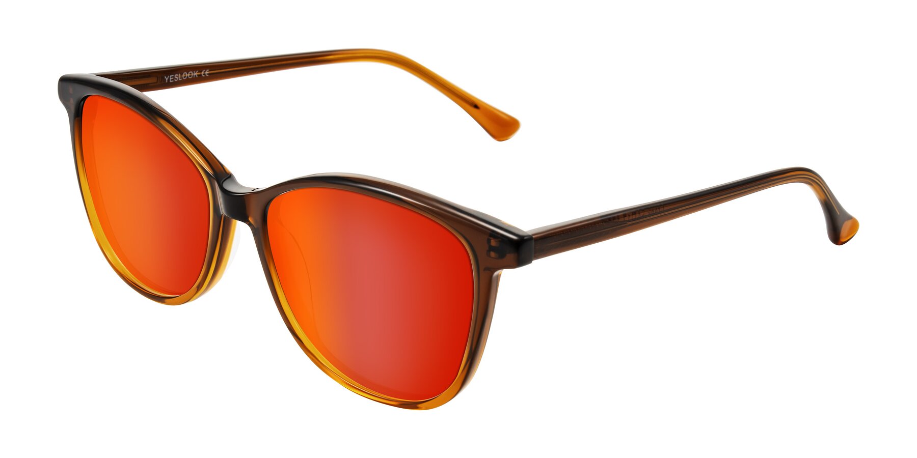 Angle of Creek in Gradient Brown with Red Gold Mirrored Lenses