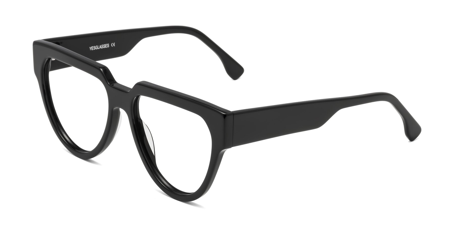 Angle of Yorke in Black with Clear Eyeglass Lenses