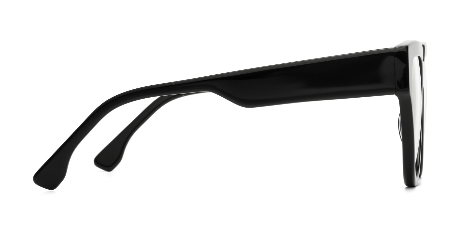 Side of Yorke in Black with Clear Eyeglass Lenses
