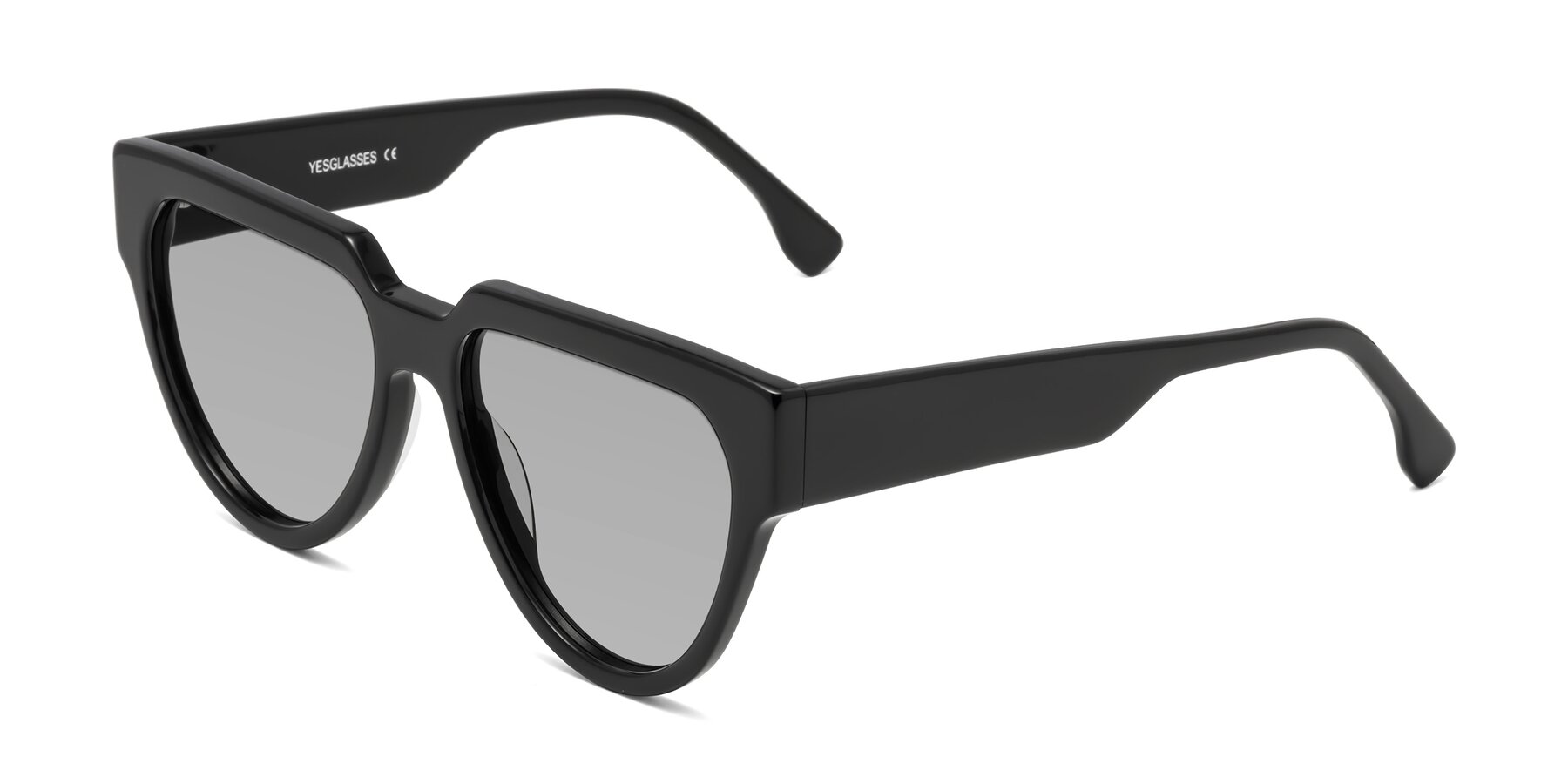 Angle of Yorke in Black with Light Gray Tinted Lenses