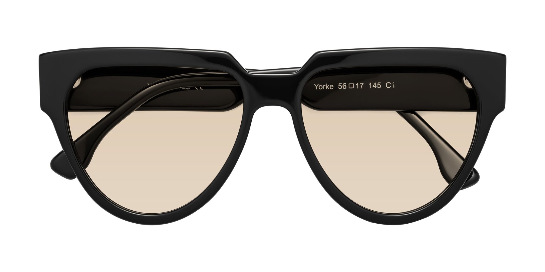 Folded Front of Yorke in Black with Light Brown Tinted Lenses