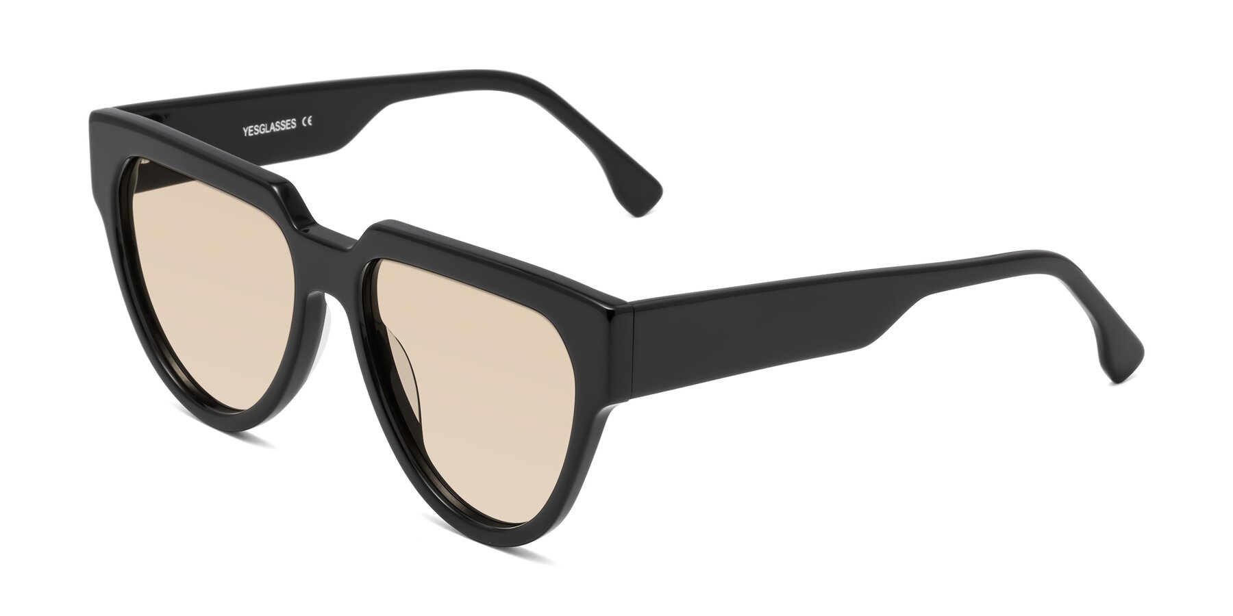 Angle of Yorke in Black with Light Brown Tinted Lenses