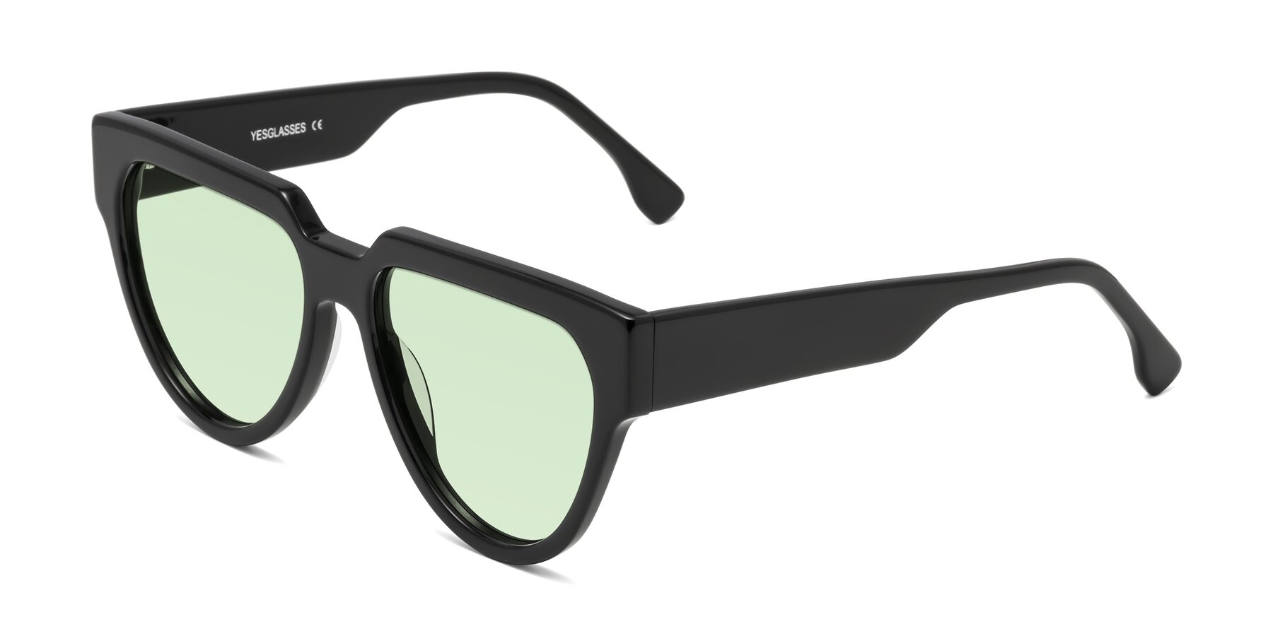 Angle of Yorke in Black with Light Green Tinted Lenses