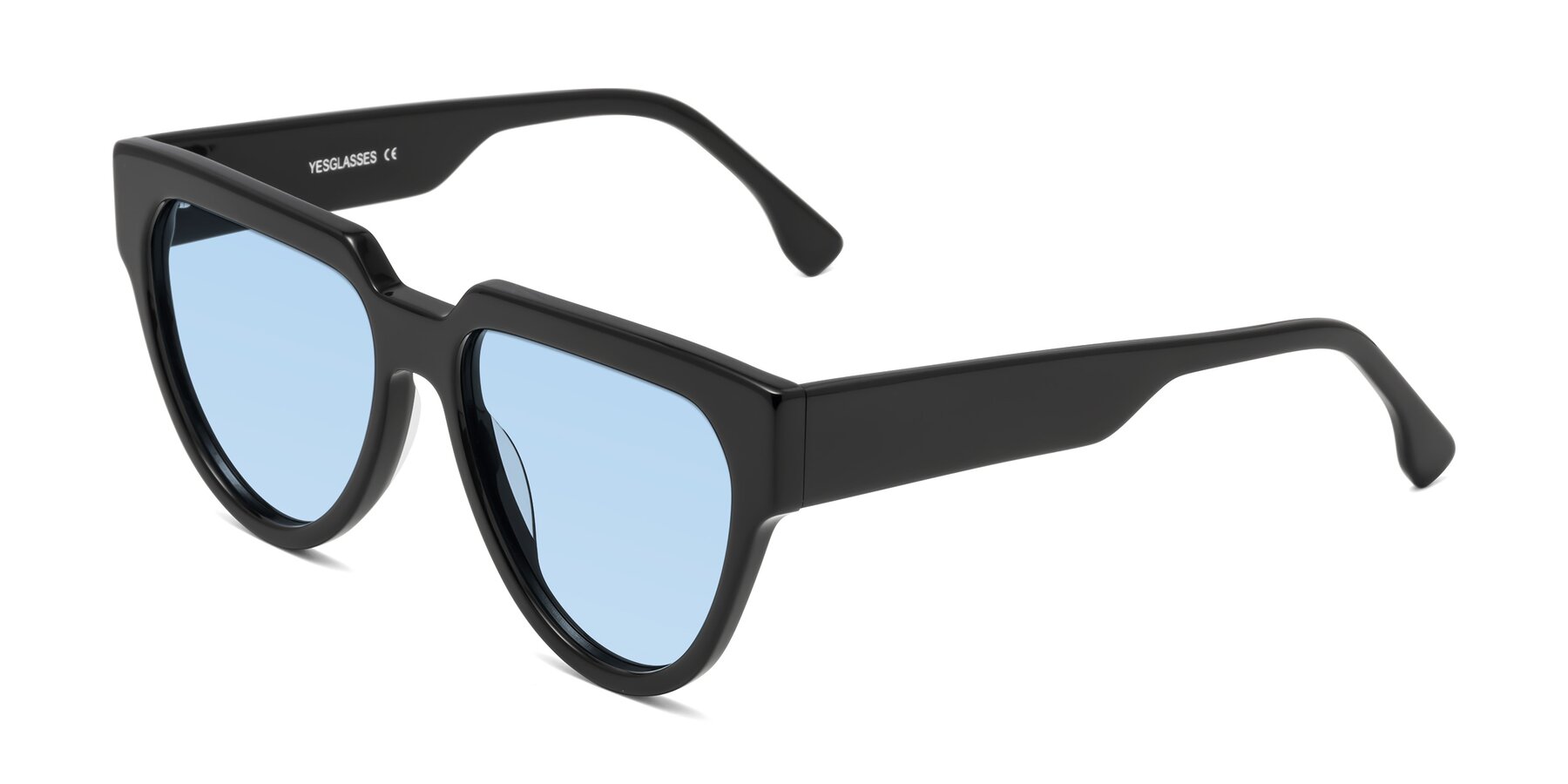 Angle of Yorke in Black with Light Blue Tinted Lenses