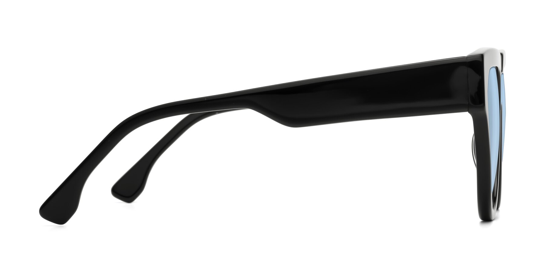 Side of Yorke in Black with Light Blue Tinted Lenses