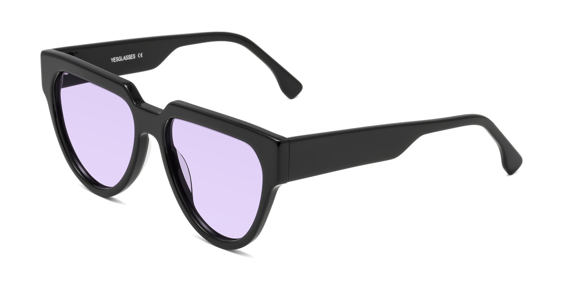 Angle of Yorke in Black with Light Purple Tinted Lenses