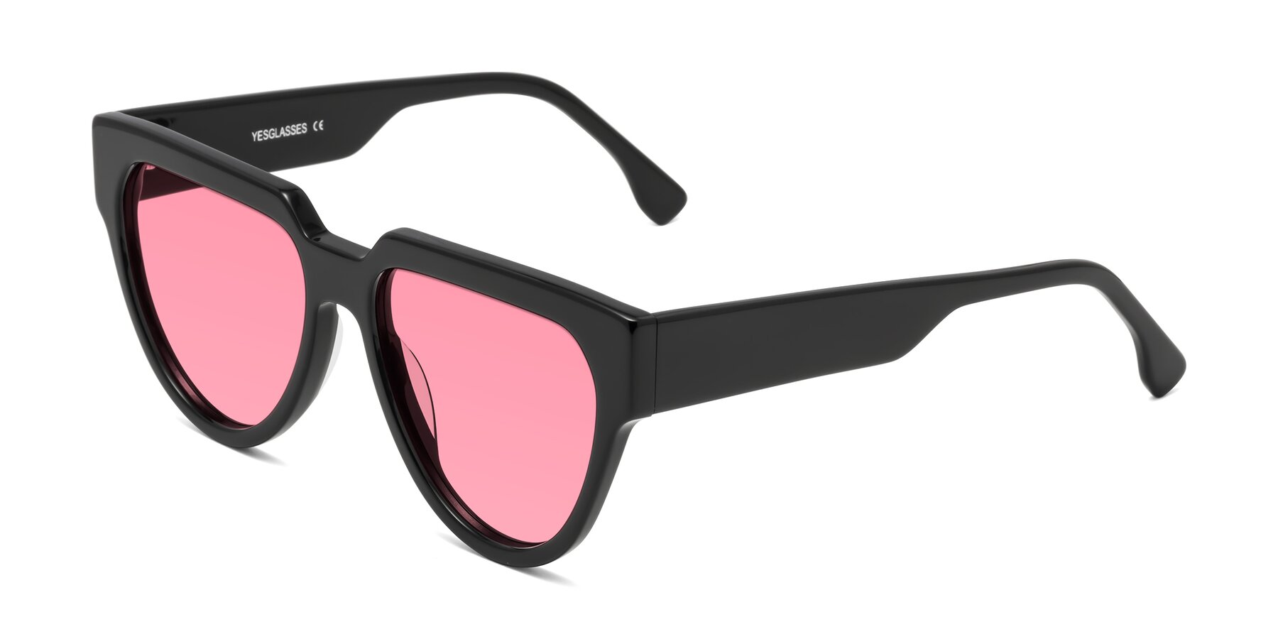 Angle of Yorke in Black with Pink Tinted Lenses