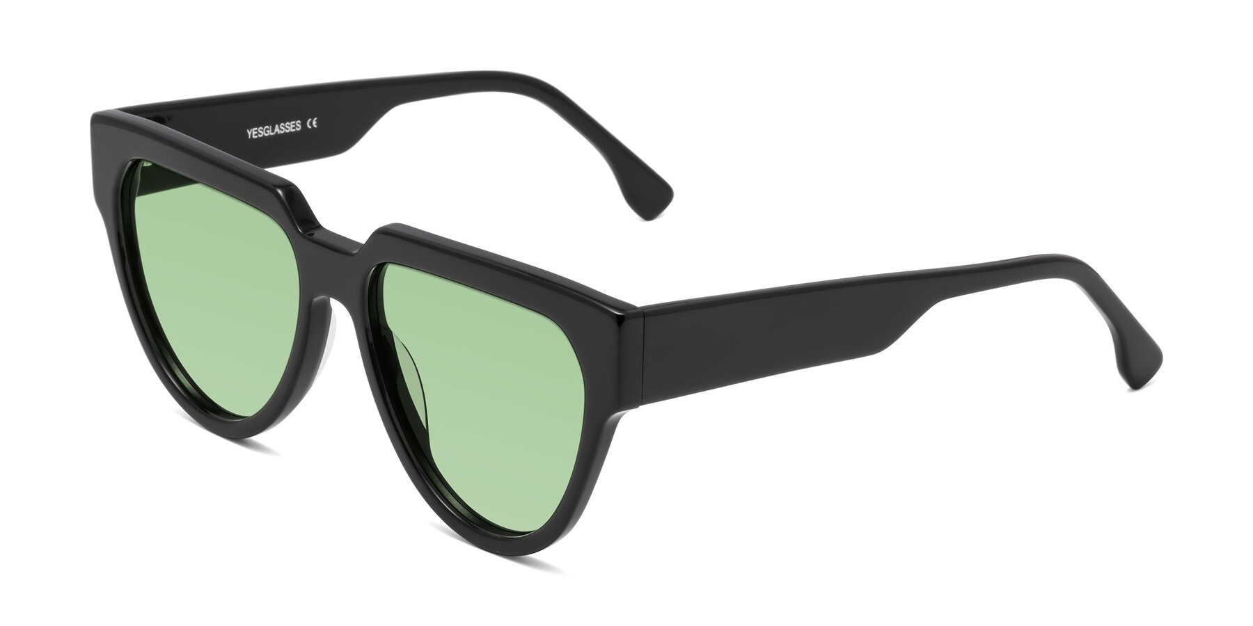 Angle of Yorke in Black with Medium Green Tinted Lenses