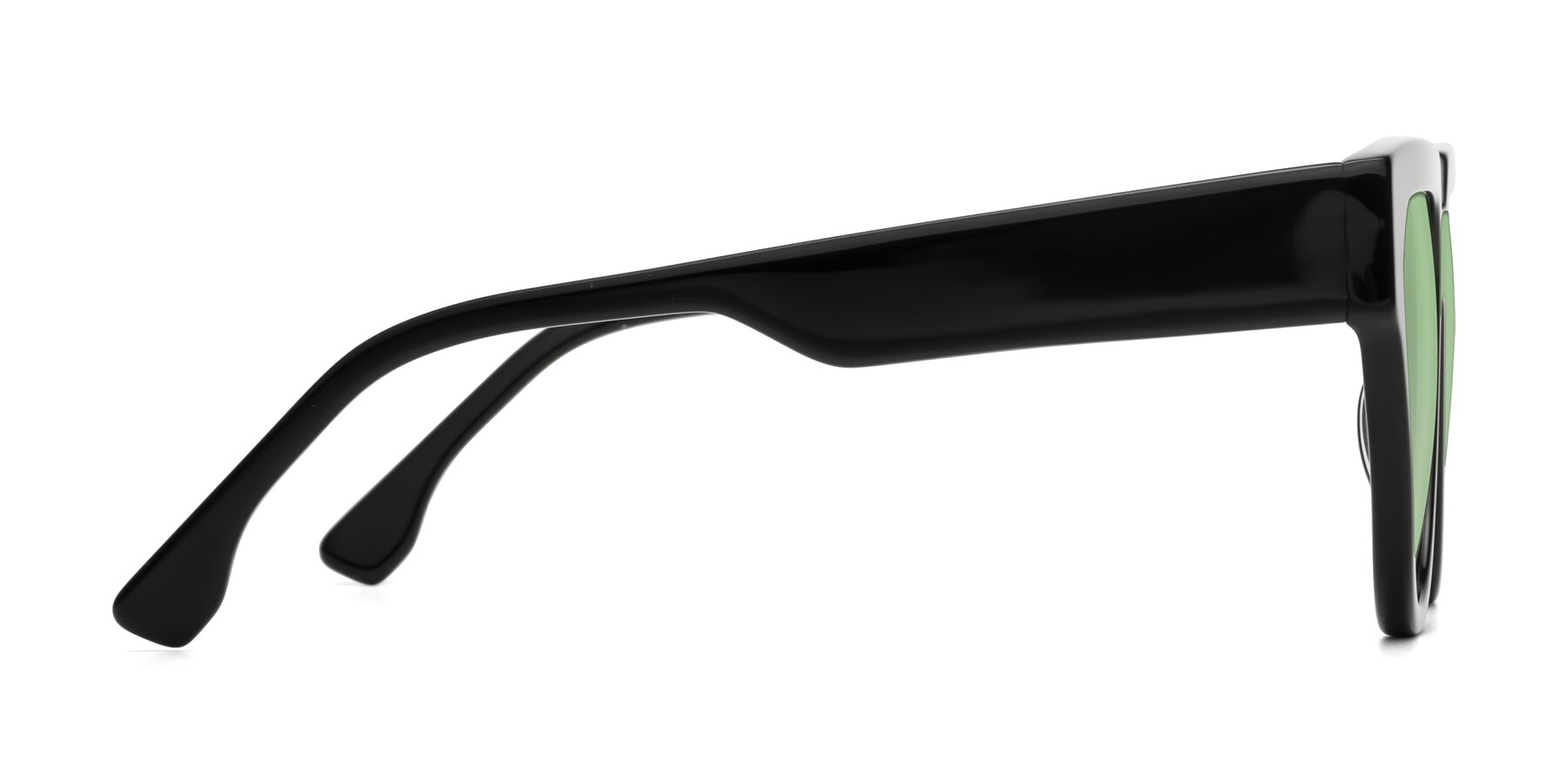 Side of Yorke in Black with Medium Green Tinted Lenses