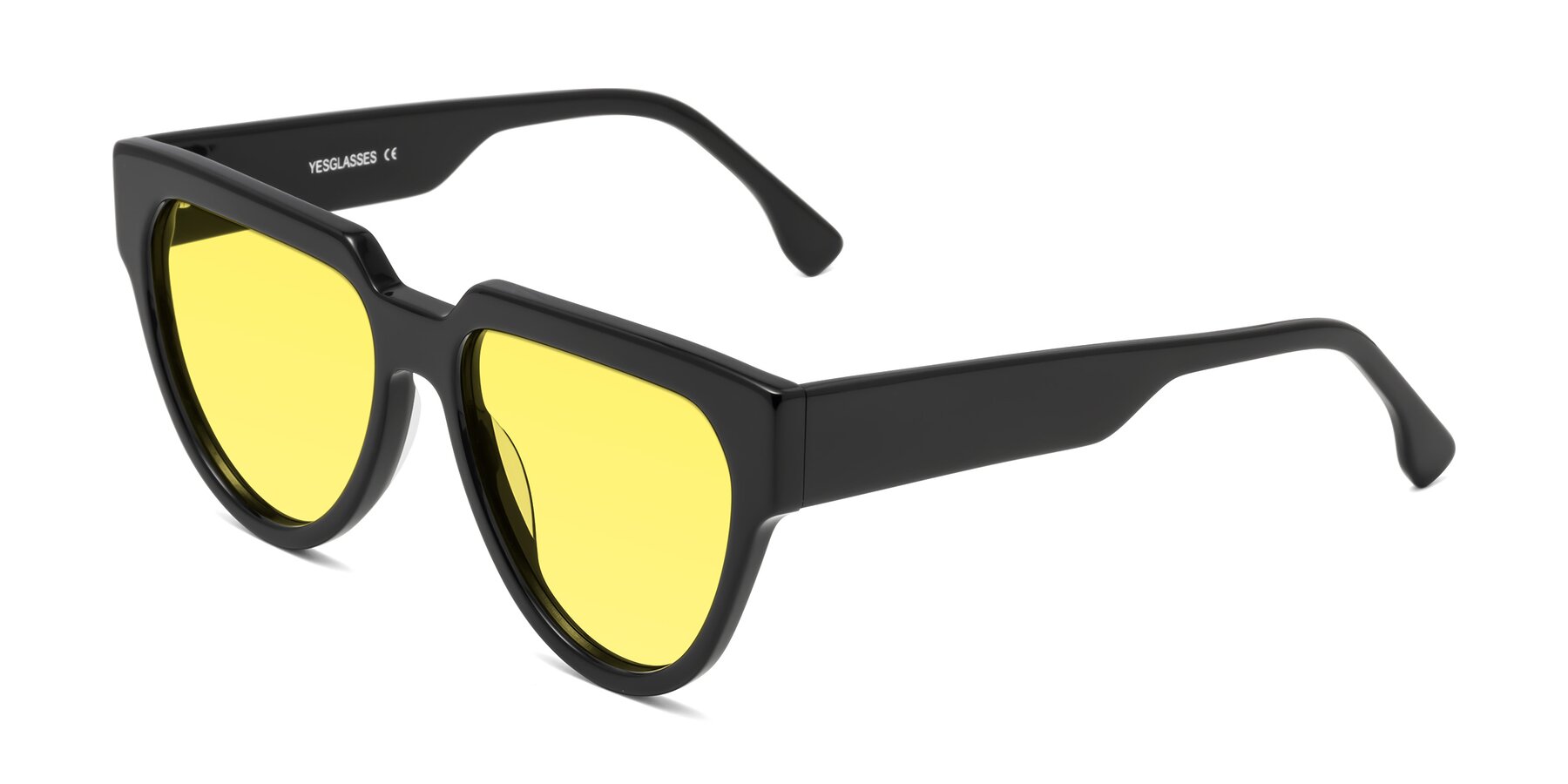 Angle of Yorke in Black with Medium Yellow Tinted Lenses