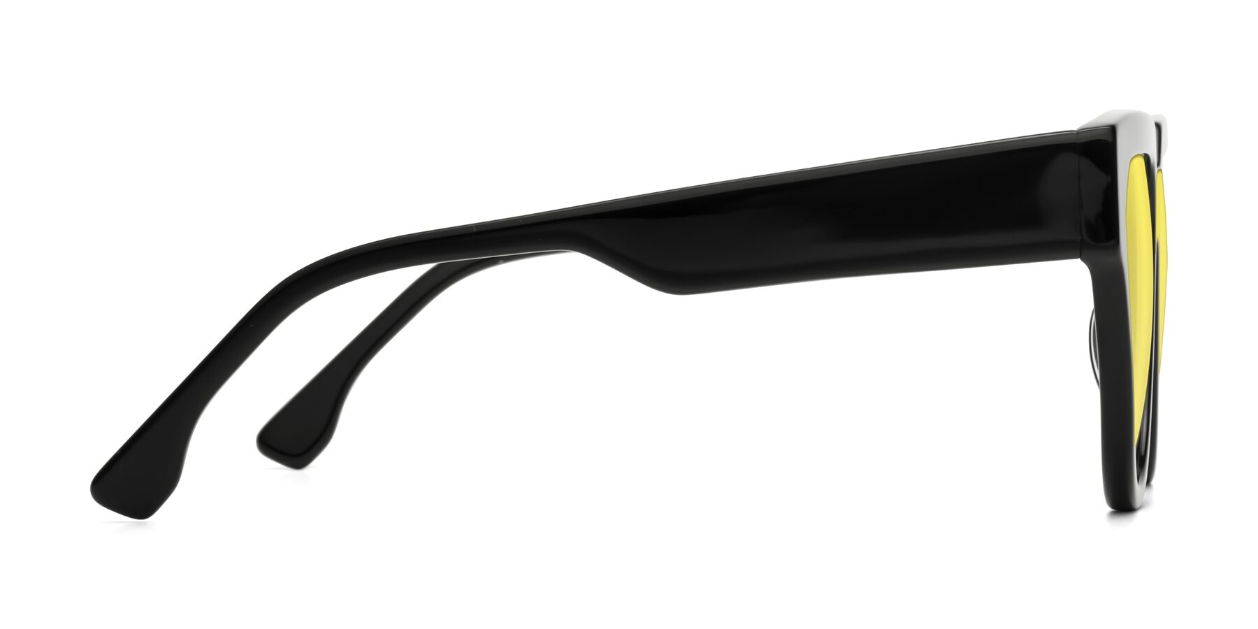Side of Yorke in Black with Medium Yellow Tinted Lenses