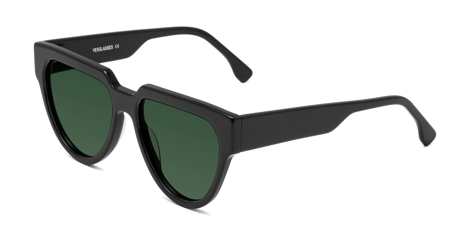 Angle of Yorke in Black with Green Tinted Lenses