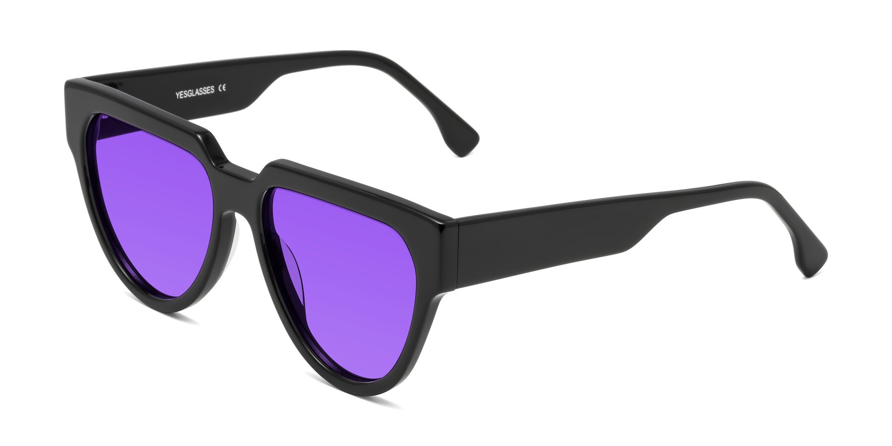 Angle of Yorke in Black with Purple Tinted Lenses