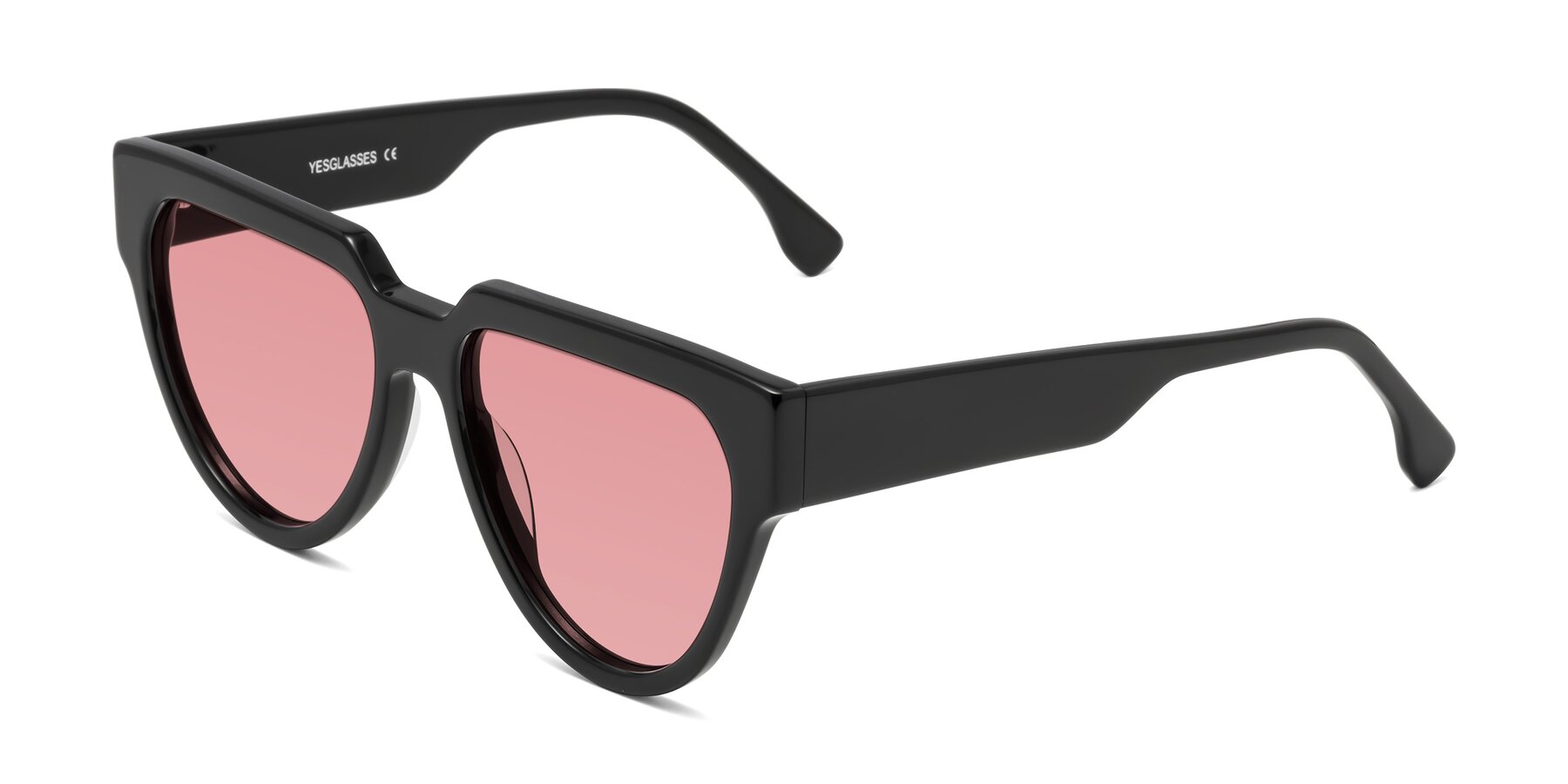 Angle of Yorke in Black with Medium Garnet Tinted Lenses