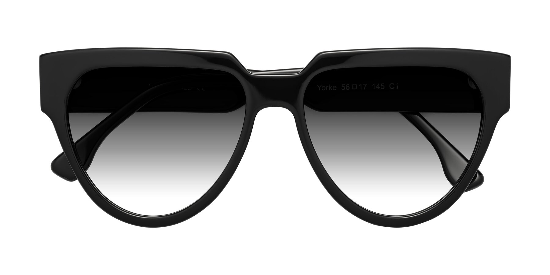 Folded Front of Yorke in Black with Gray Gradient Lenses