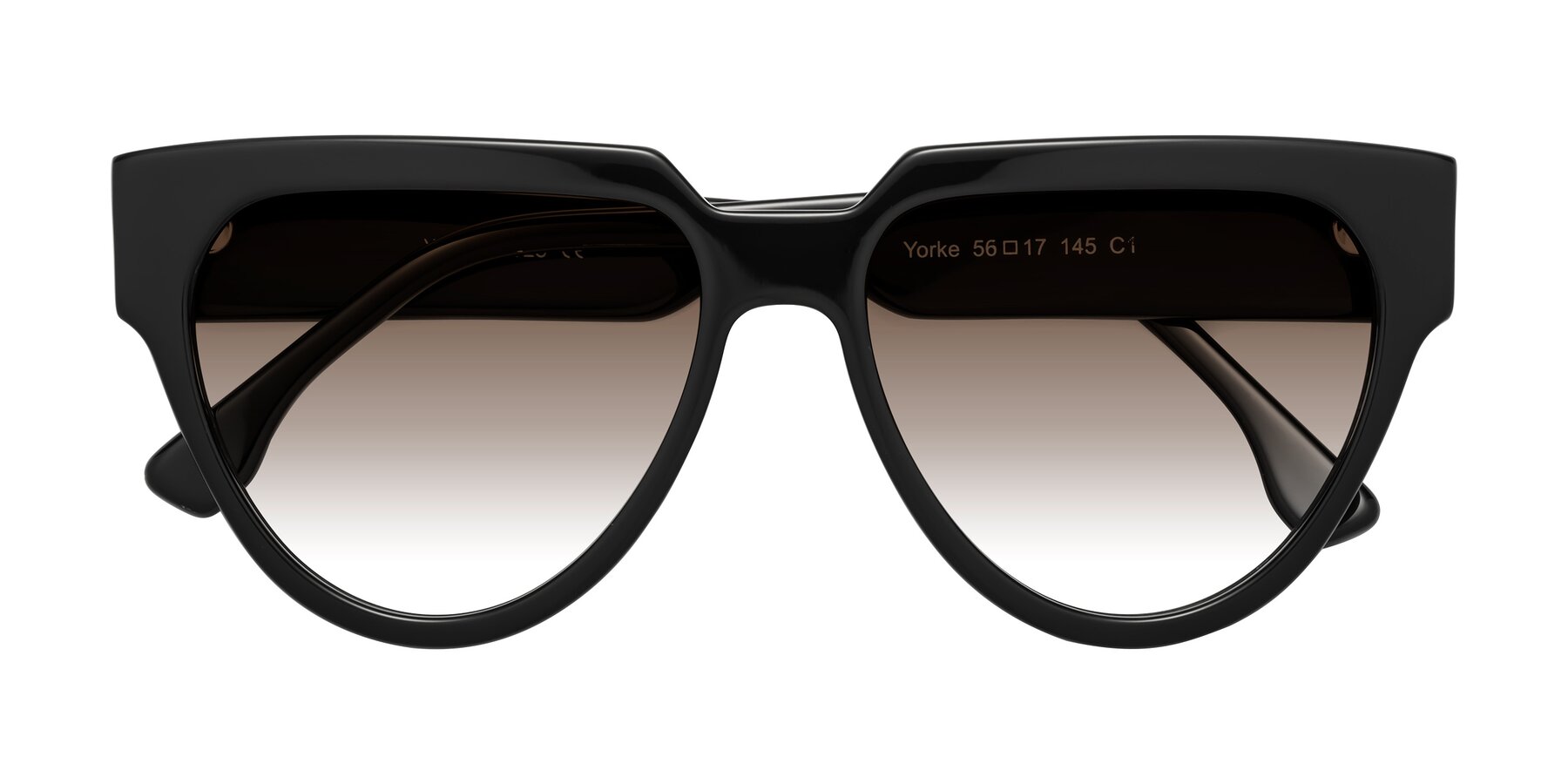 Folded Front of Yorke in Black with Brown Gradient Lenses