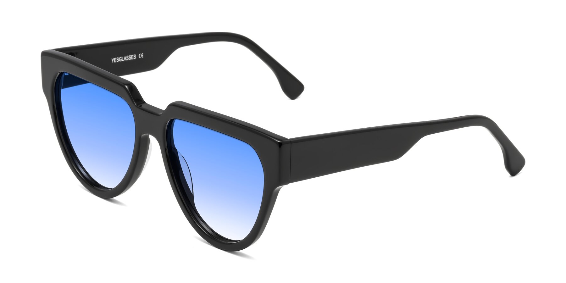 Angle of Yorke in Black with Blue Gradient Lenses