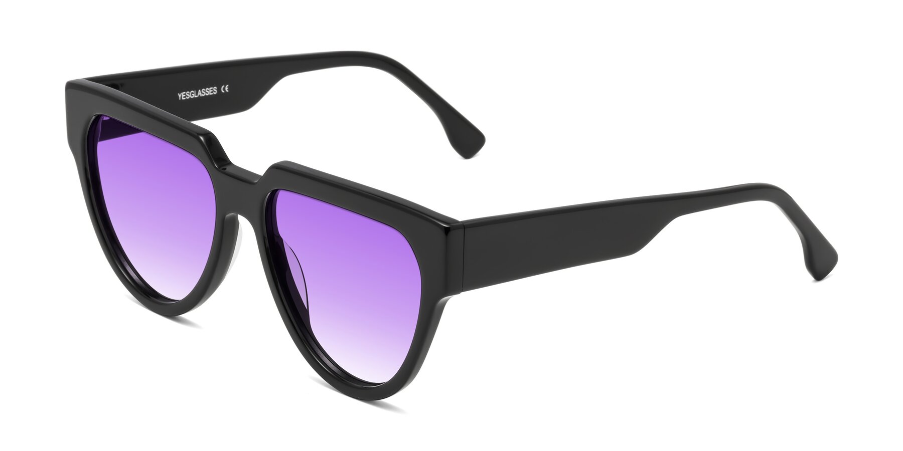 Angle of Yorke in Black with Purple Gradient Lenses
