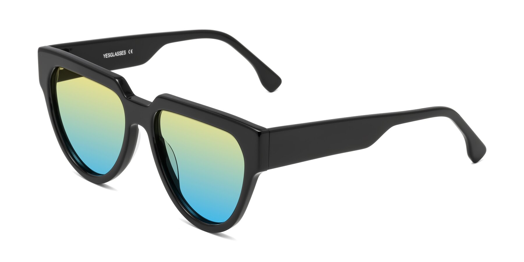 Angle of Yorke in Black with Yellow / Blue Gradient Lenses