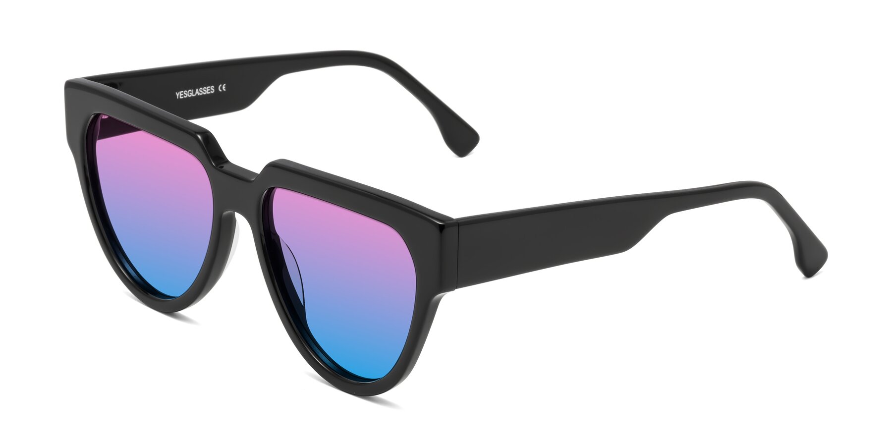 Angle of Yorke in Black with Pink / Blue Gradient Lenses