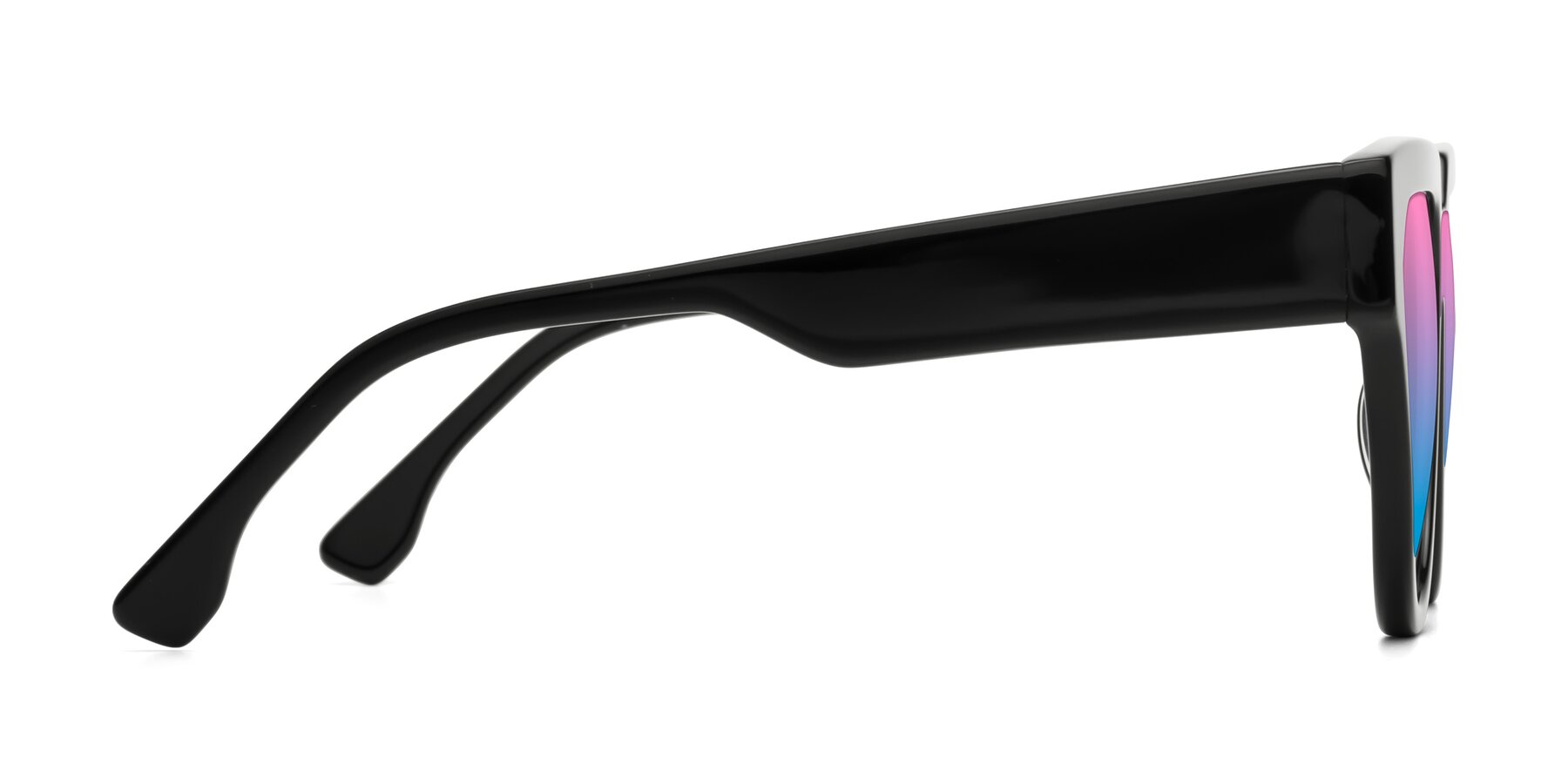 Side of Yorke in Black with Pink / Blue Gradient Lenses