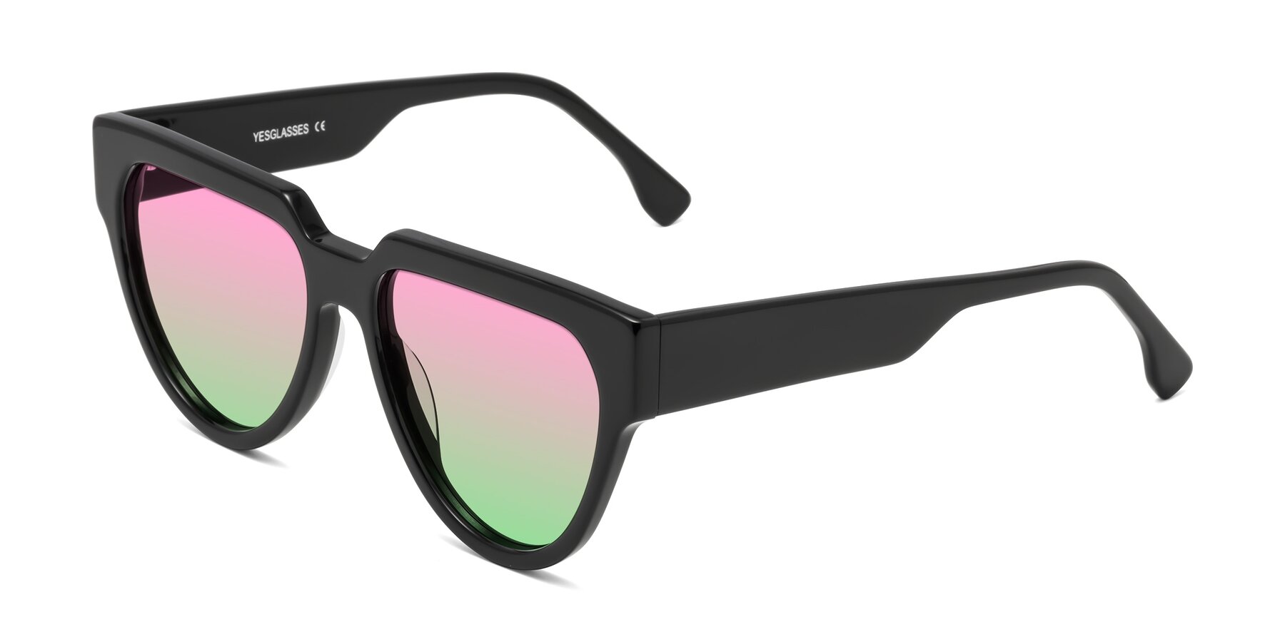 Angle of Yorke in Black with Pink / Green Gradient Lenses